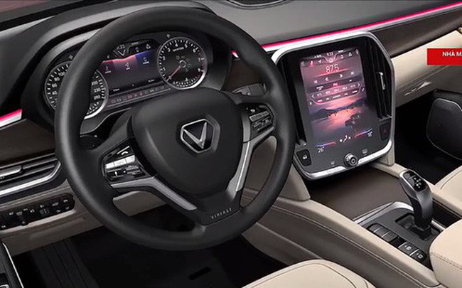 VinFast lộ hình ảnh nội thất đầu tiên: Logo chữ V nổi bật, màn hình cảm ứng lớn