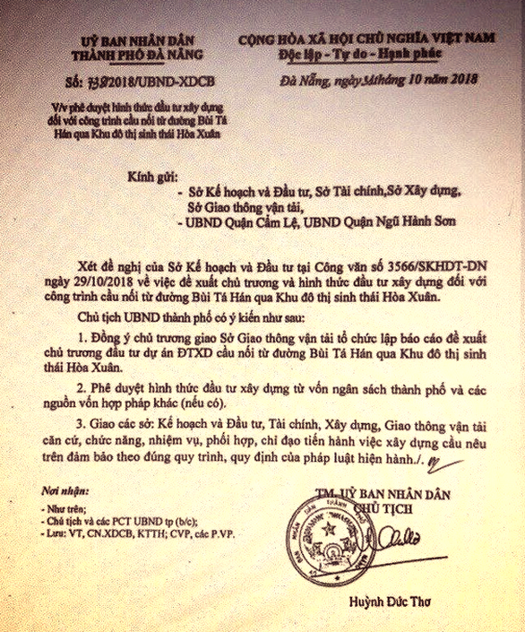 Giả văn bản chủ tịch Đà Nẵng ‘thổi’ giá đất cao ngất ngưởng