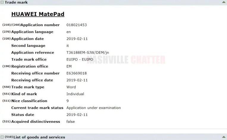 Huawei nộp đơn đăng ký nhãn hiệu mới Huawei MatePad